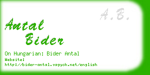 antal bider business card